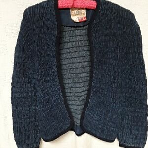 Vintage BIS Paris Beverly Hills Smock Gathered Jean Jacket